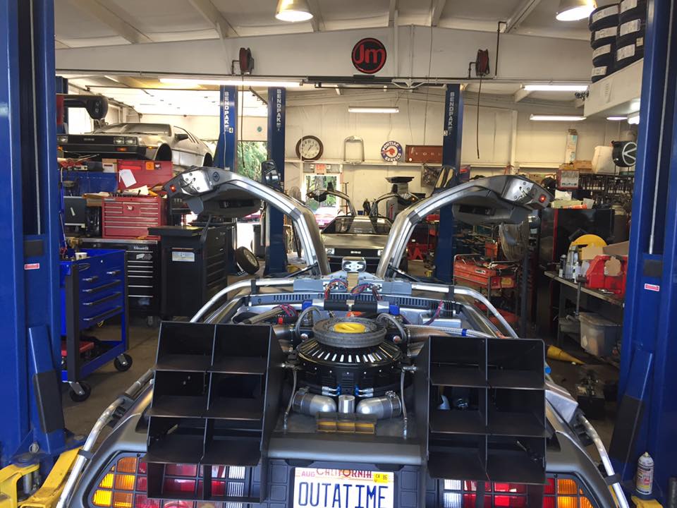 BendPak Two Post Lift With DeLorean Rear Engine View