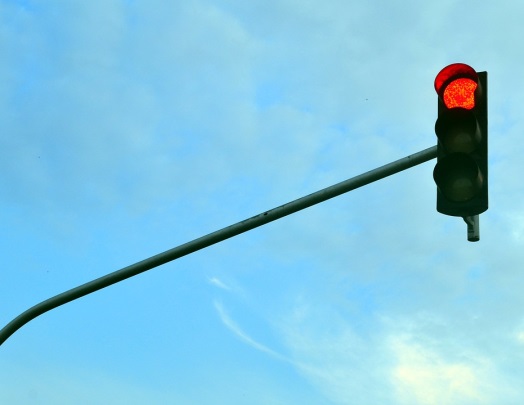 Red Traffic Light Warning Safety Stop Signal