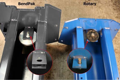BendPak vs Rotary Bottom Sheave Assembly Comparison