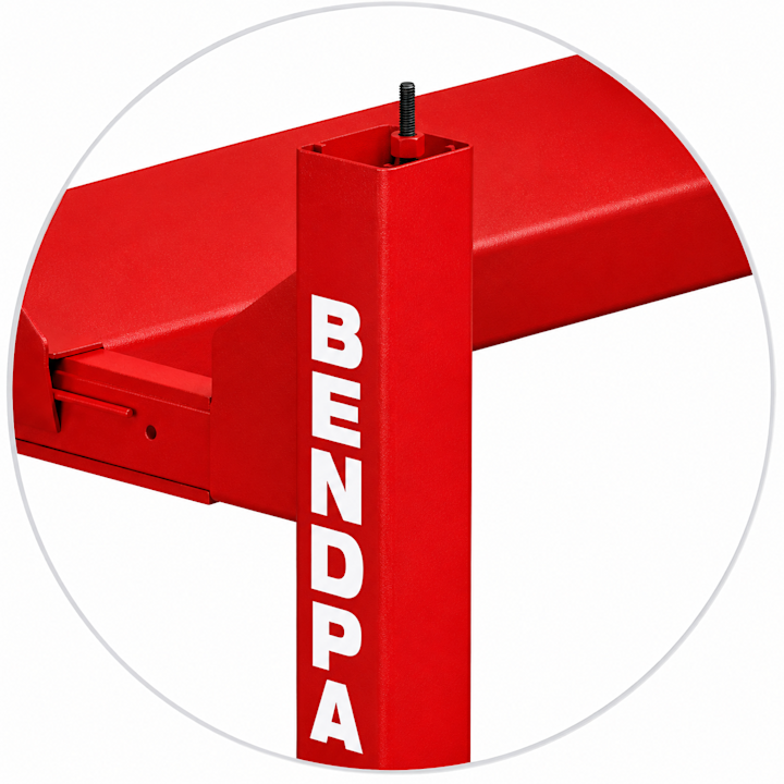 Red BendPak Four-Post Lift Color Option Makes a Bold Statement