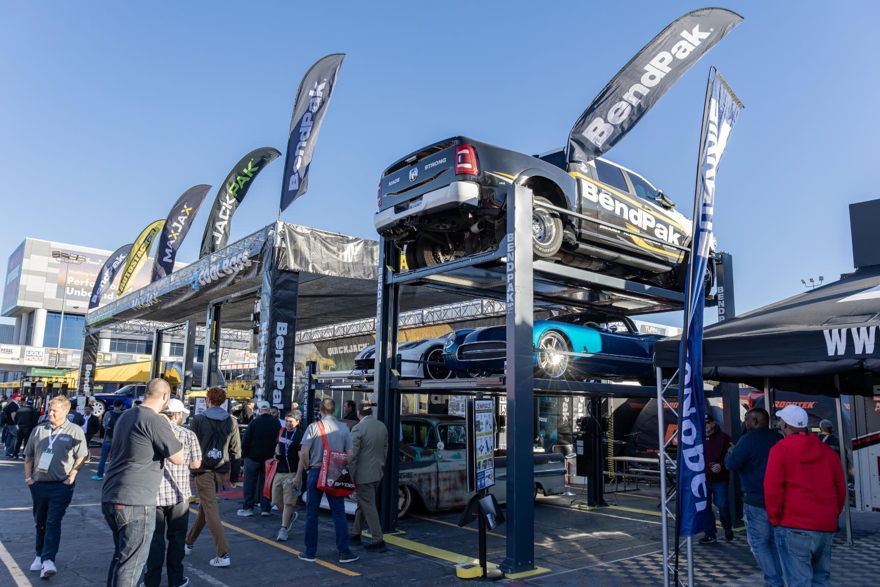 BendPak Outdoor SEMA Booth Multi Vehicle Lift Display