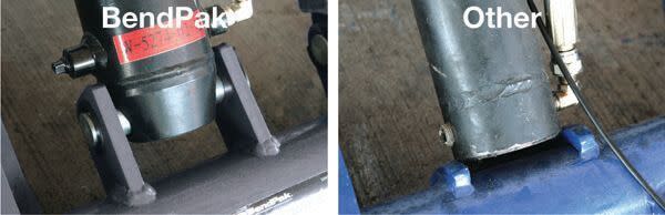 BendPak vs. Competitor Hydraulic Cylinder Bottom Mount Comparison