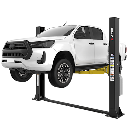 APEX AL9LC Floorplate Two Post Lift Raising Pickup Truck