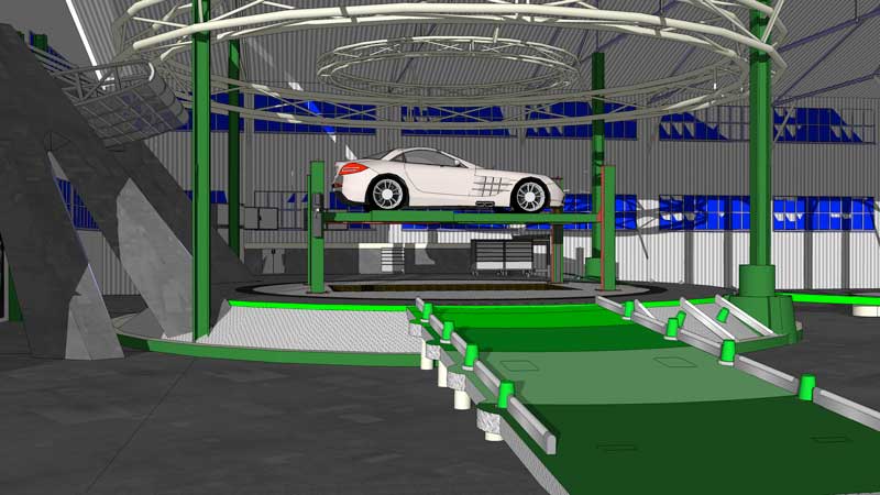 Automated Parking System Multi Level Car Storage Lift Rendering
