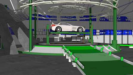 Automated Parking System Multi Level Car Storage Lift Rendering