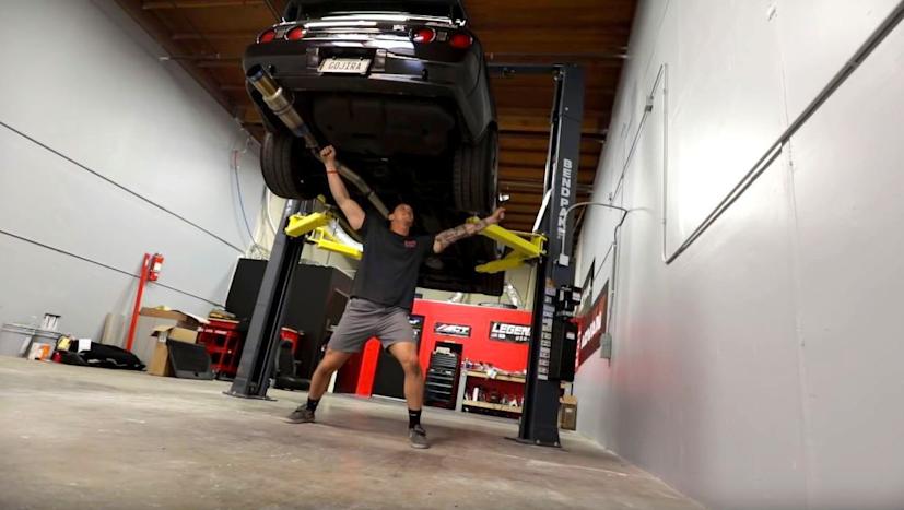 Dustin Williams Under Car on BendPak Two Post Lift