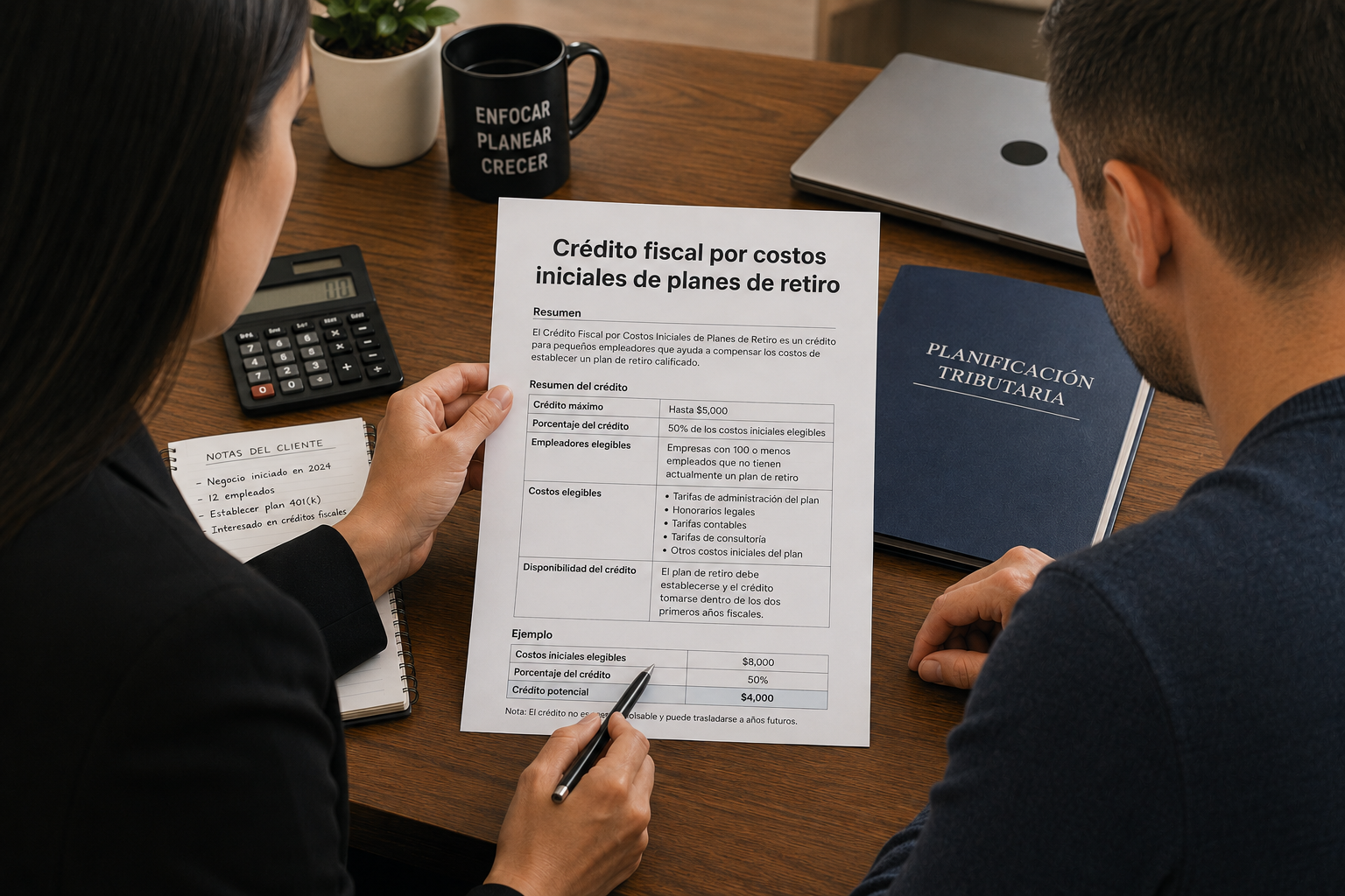 Crédito fiscal por los costos iniciales de los planes de retiro
