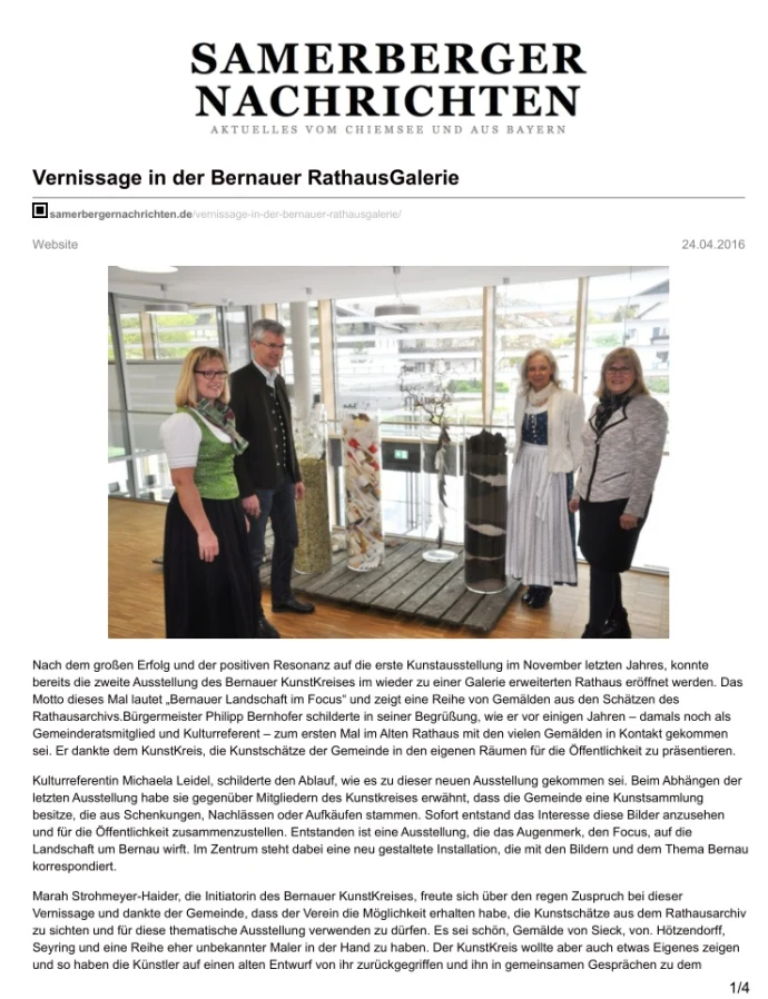 Vernissage in der Bernauer RathausGalerie