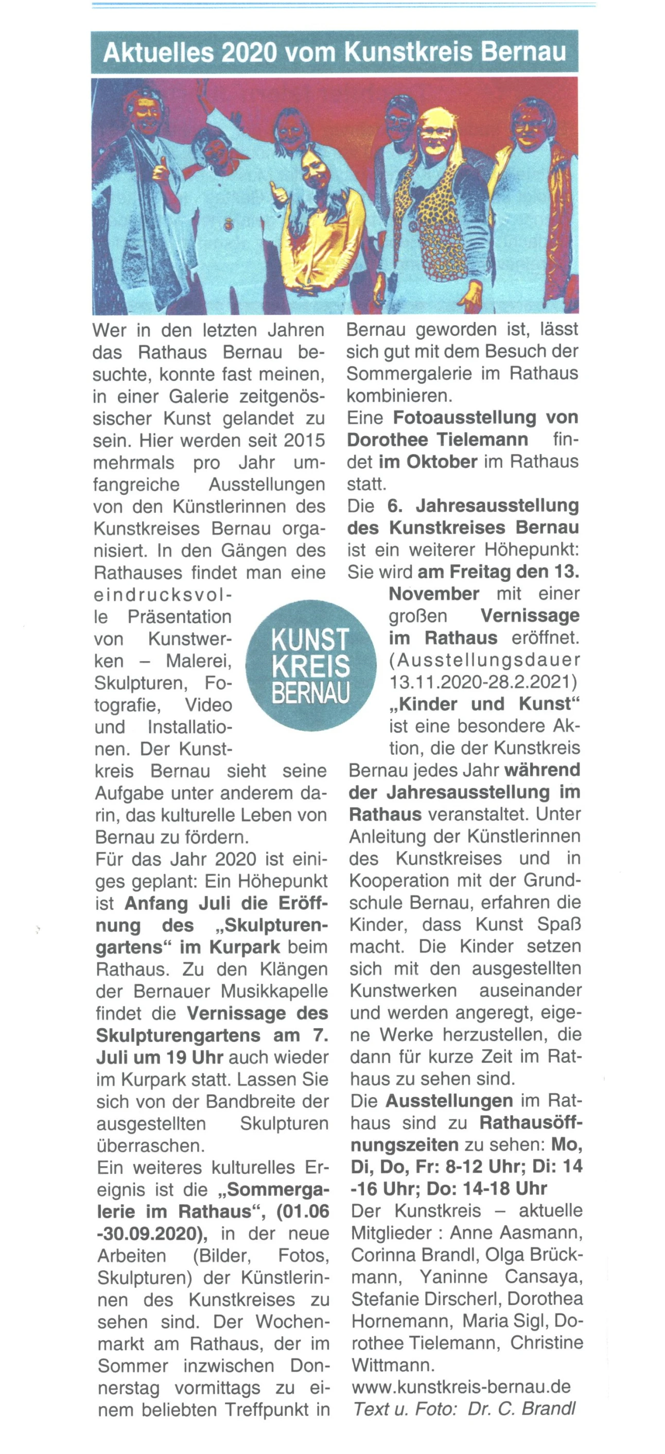 Aktuelles 2020 vom KunstKreis Bernau