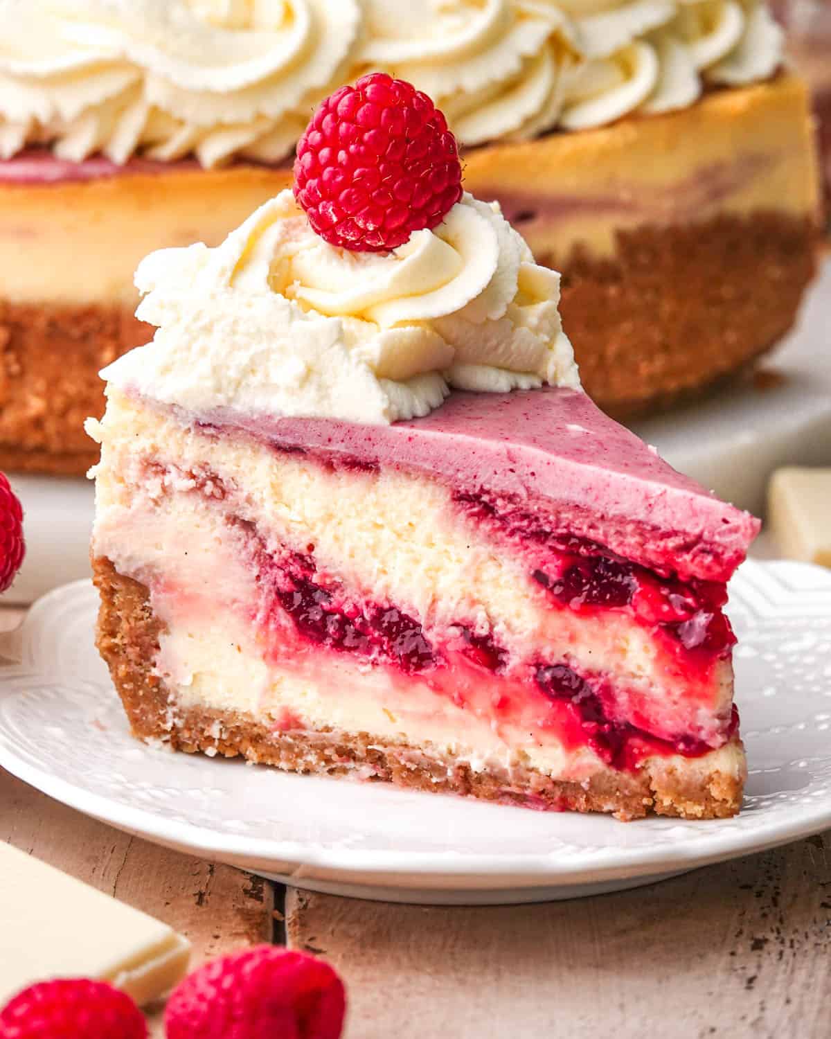 White Chocolate Raspberry Cheesecake