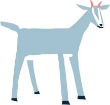 An illustration of the goat that appears on the Brightside app.