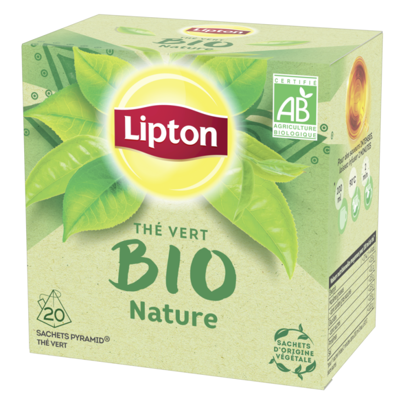Thé vert bio coffret LIPTON : la boîte de 40 sachets - 58g à Prix Carrefour