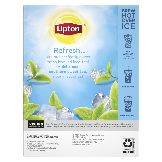 Lipton Southern Sweet Iced 24 Tea Classic KCup Pods Lipton US