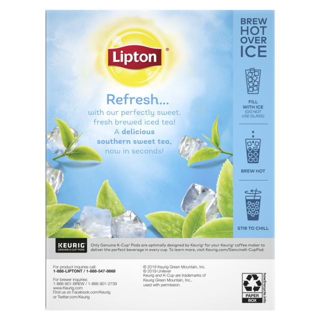 Lipton Iced Tea, Sweet, K-Cup Pods - 24 pack, 0.58 oz pods