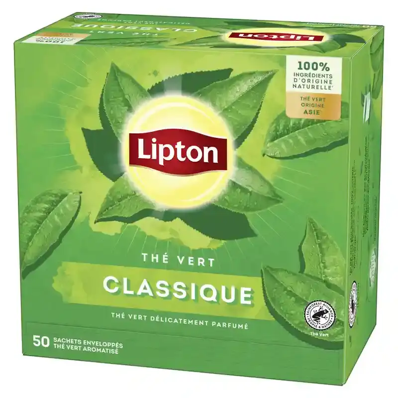 Lipton Tchaé Thé Vert Menthe, Goût Frais & Leger, Label Rainforest Alliance  25 Sachets : : Epicerie