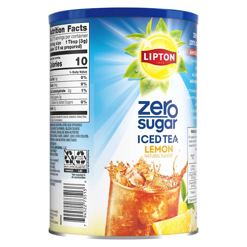 Zero Sugar Lemon Flavored Iced Tea Mix