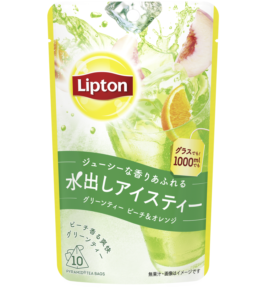  リプトン 水出しアイスティー グリーンティー　ピーチ＆オレンジ　ティーバッグ　10袋 | Lipton Japan
