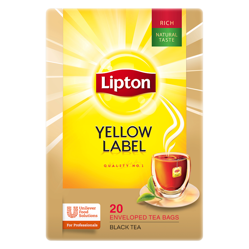 Yellow Label Black 20 Enveloped Tea Bags | Lipton® Arabia