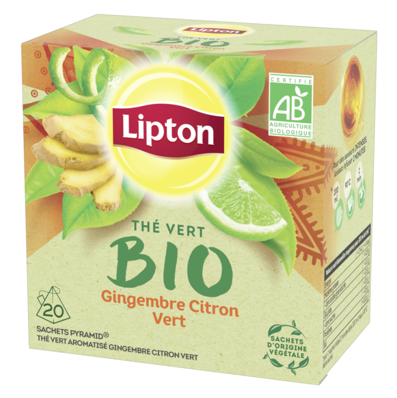 Thé vert gingembre citron Bio LIPTON
