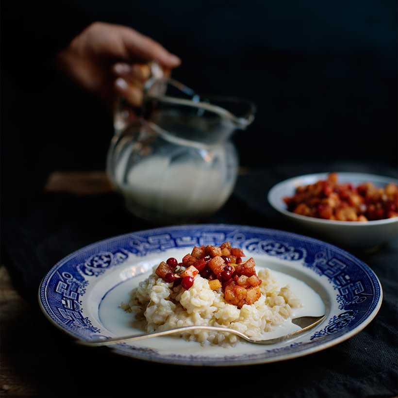 Risgröt i en skål.