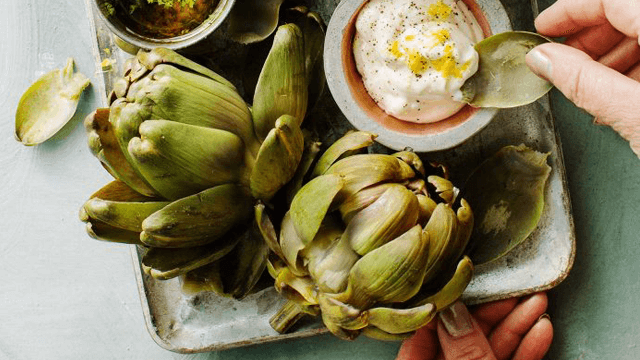 Kronärtskockor med två dipp