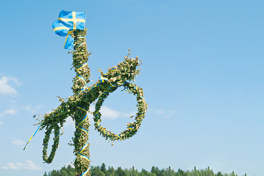Midsommarstång på en äng
