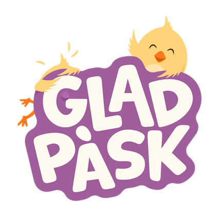 Illustration kycklingar och text glad påsk