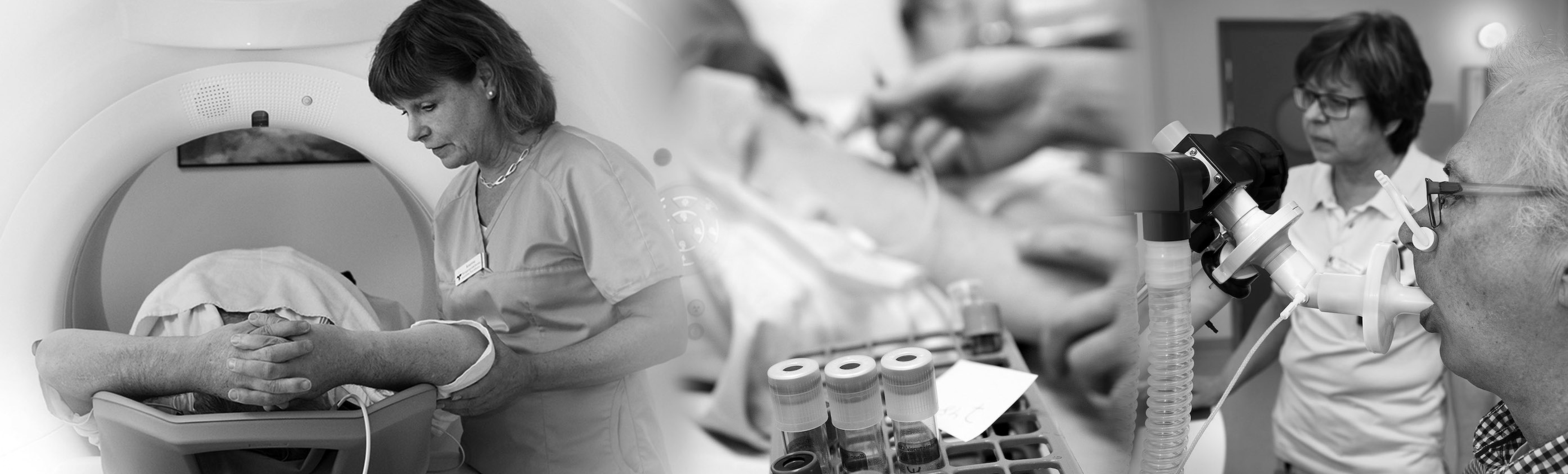 Vårdpersonal som utför undersökning på patient | Nursing staff performing examination on patient