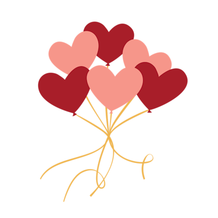 Ballonghjärtan, illustration.