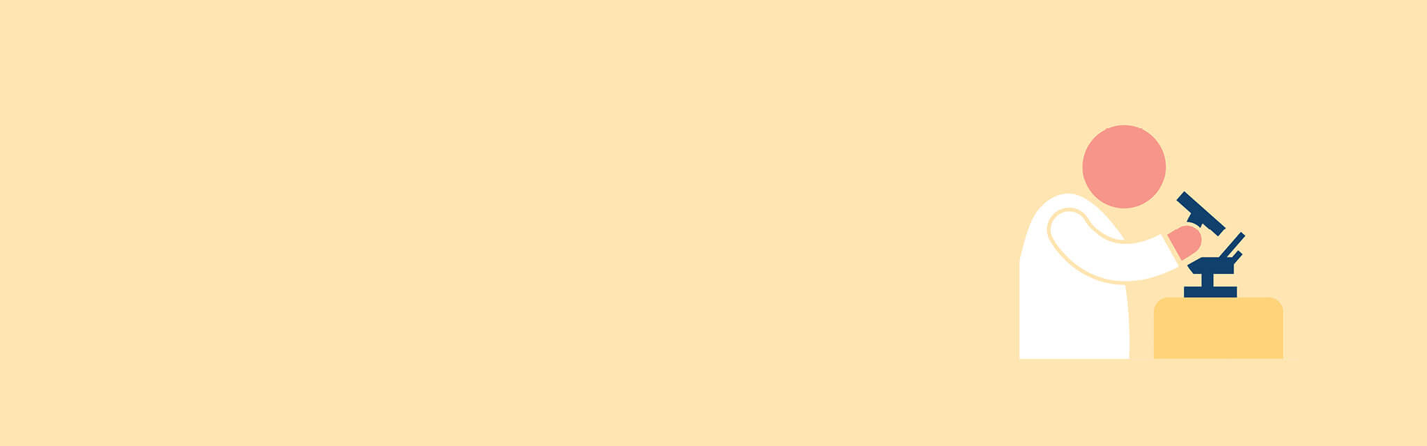 Så används din gåva, illustration över en forskare med ett mikroskop.
