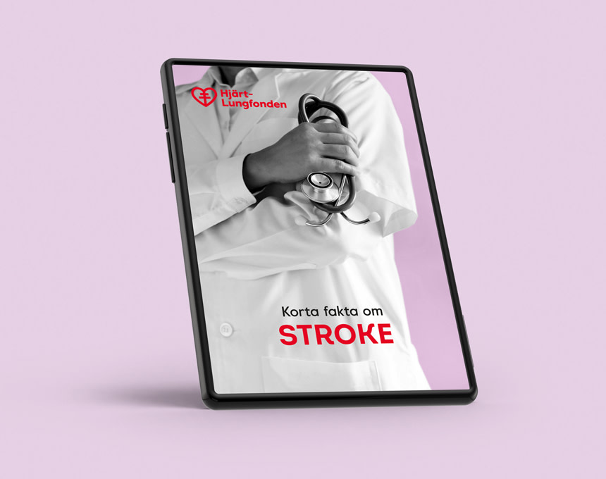 Ipad med folder om Stroke