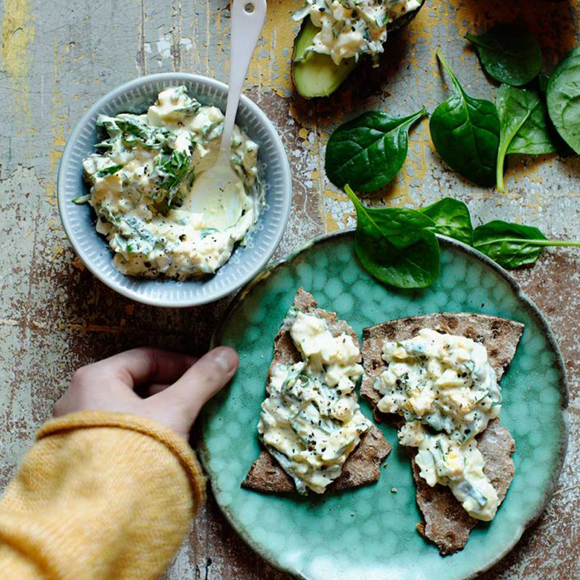Äggsallad med spenat