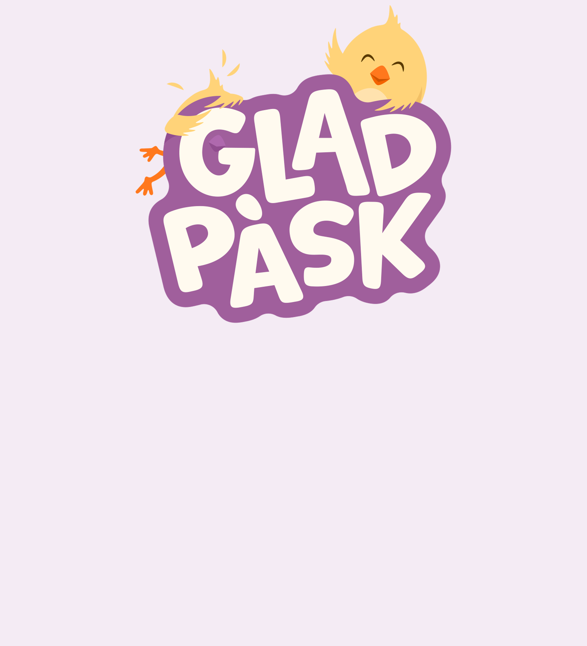 Illustration text Glad påsk och en påskkyckling