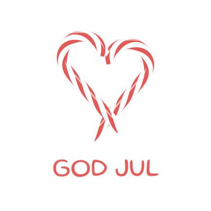 Ilustration polkagrisar formar hjärta med text god jul