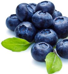 Färska blåbär och blad