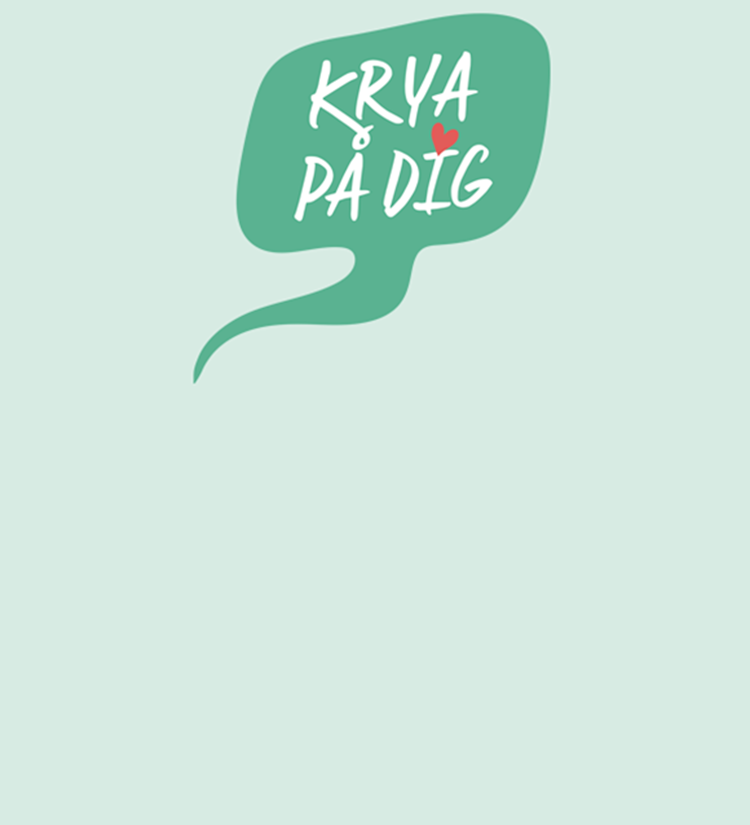 Illustration pratbubbla med texten krya på dig