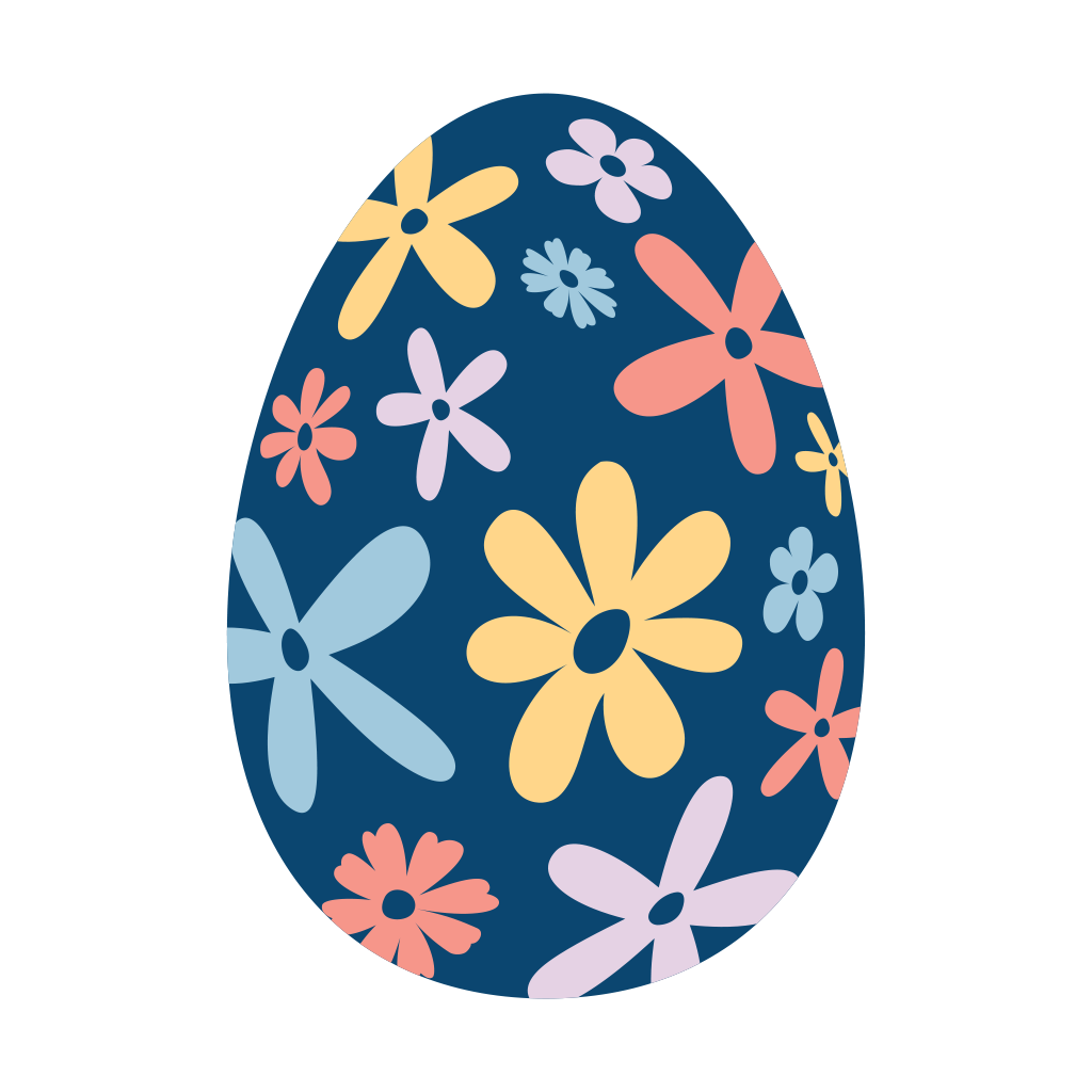 Illustration blommigt påskägg