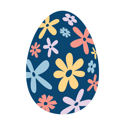 Illustration blommigt påskägg