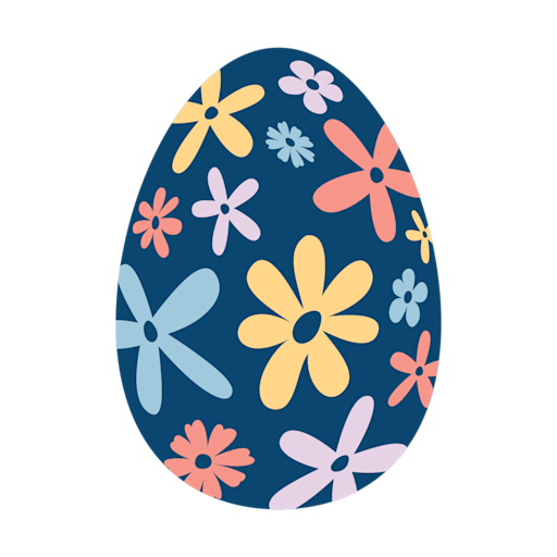 Illustration blommigt påskägg