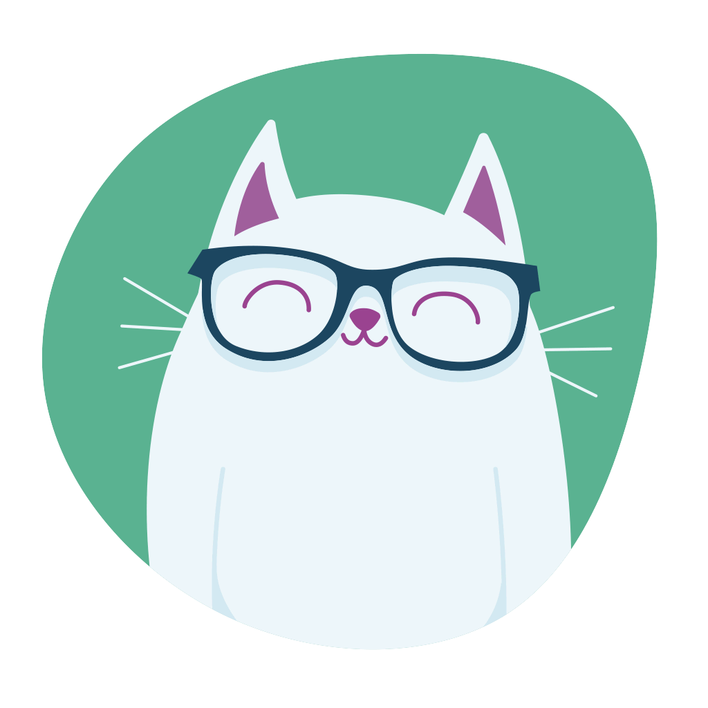 Illustration Katt med glasögon