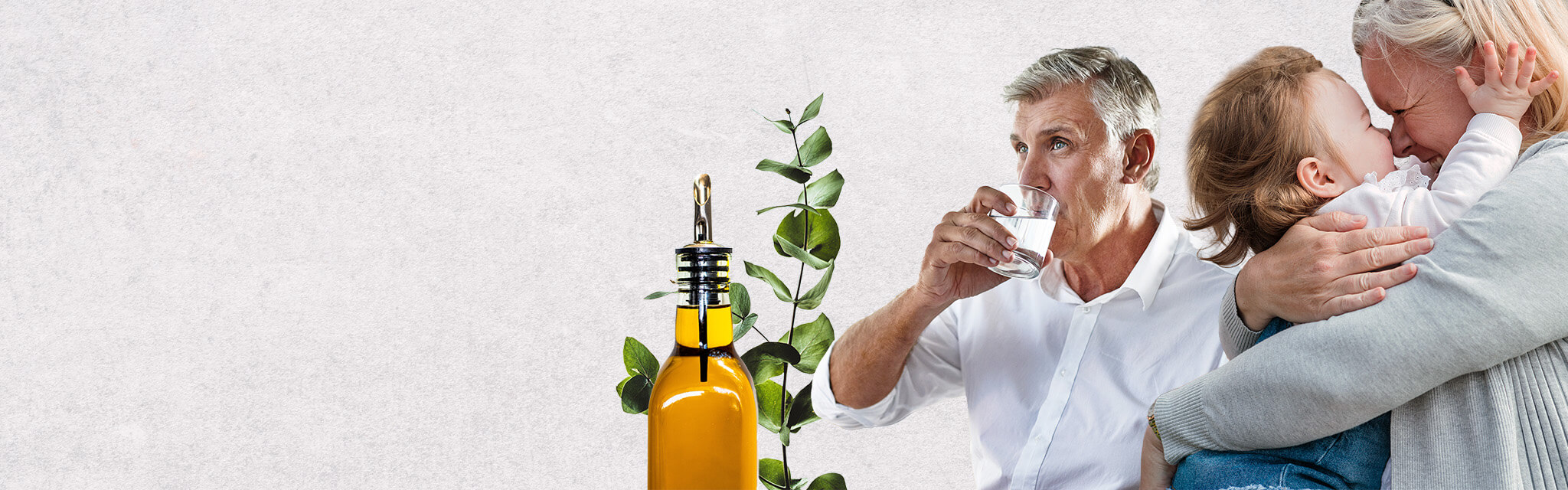 Collage över friskfaktorer för hälsan