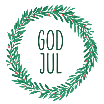 Illustration krans med text god jul