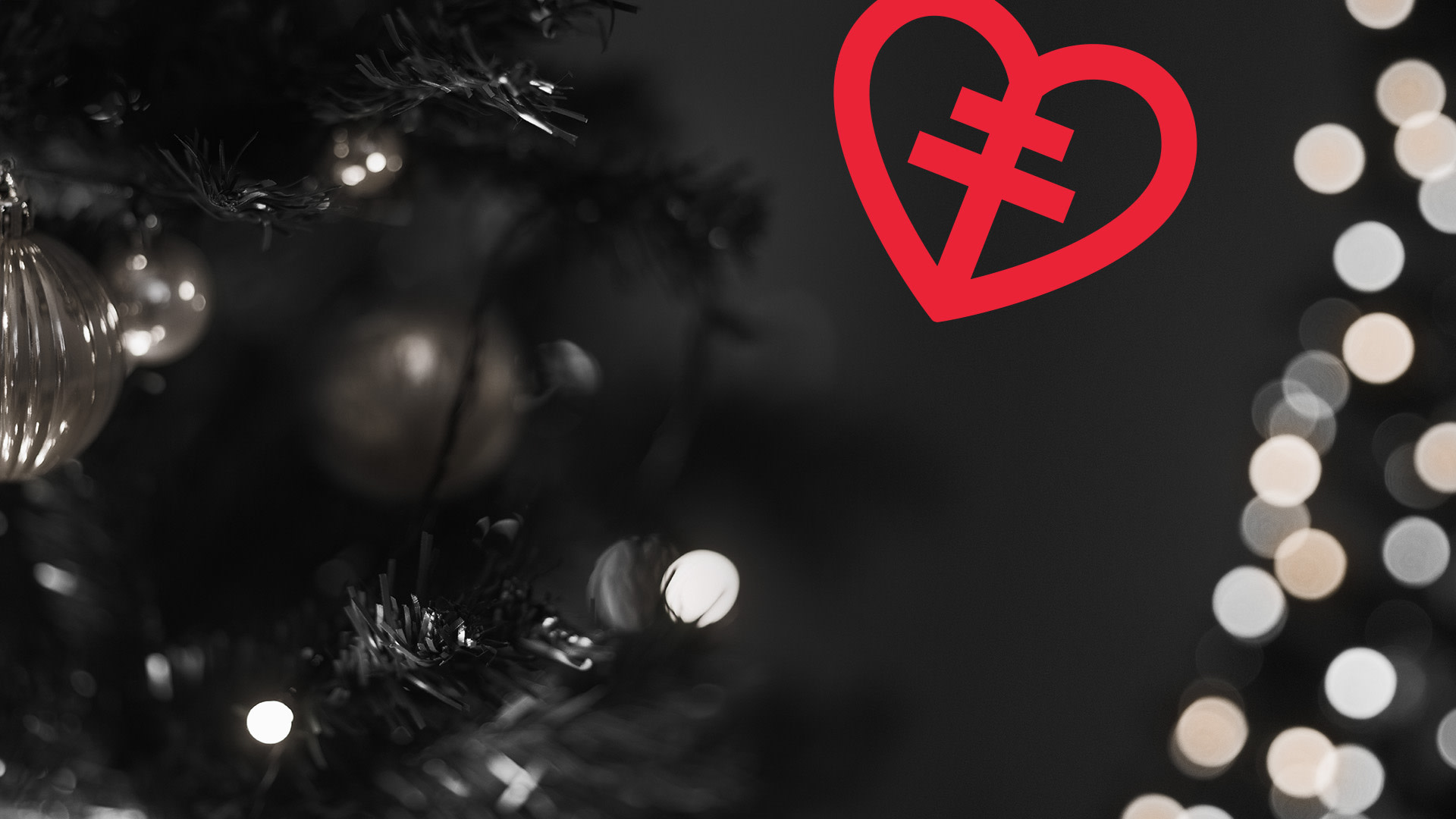 Julgran med hjärt-lungfonden hjärta