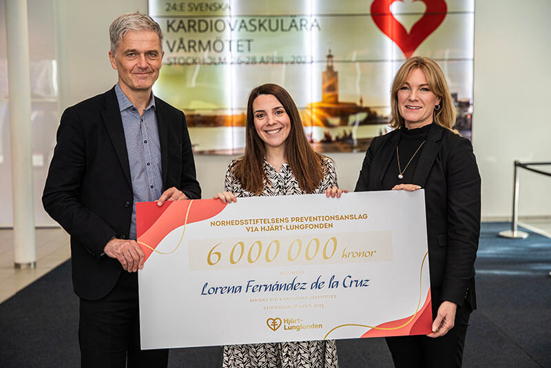 Håkan Roos, Norheds stiftelse, Lorena Fernández de la Cruz, docent vid Karolinska Institutet och Kristina Sparreljung, Hjärt-Lungfondens generalsekreterare