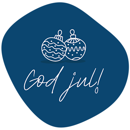 Illustration kulor och text god jul på blå bakgrund