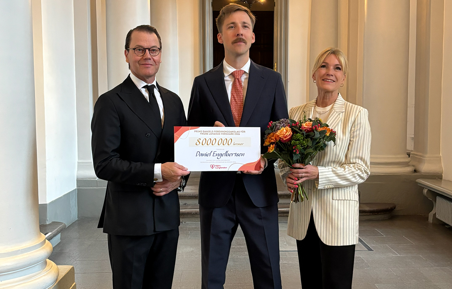 H.K.H. Prins Daniel, Daniel Engelbertsen, docent och forskare inom hjärt-kärlimmunologi i Malmö. Kristina Sparreljung. | Foto: Jenny Kölfors
