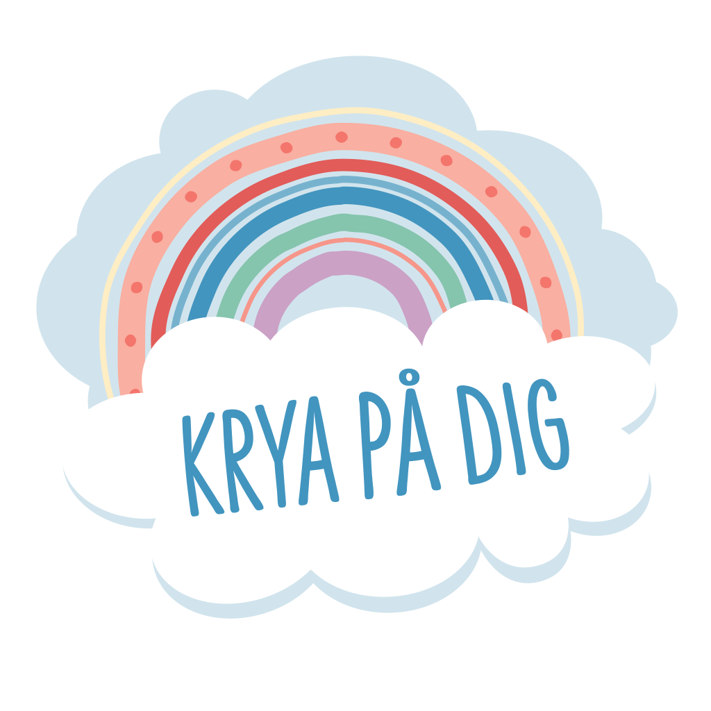 Illustration regnbåge med text krya på dig
