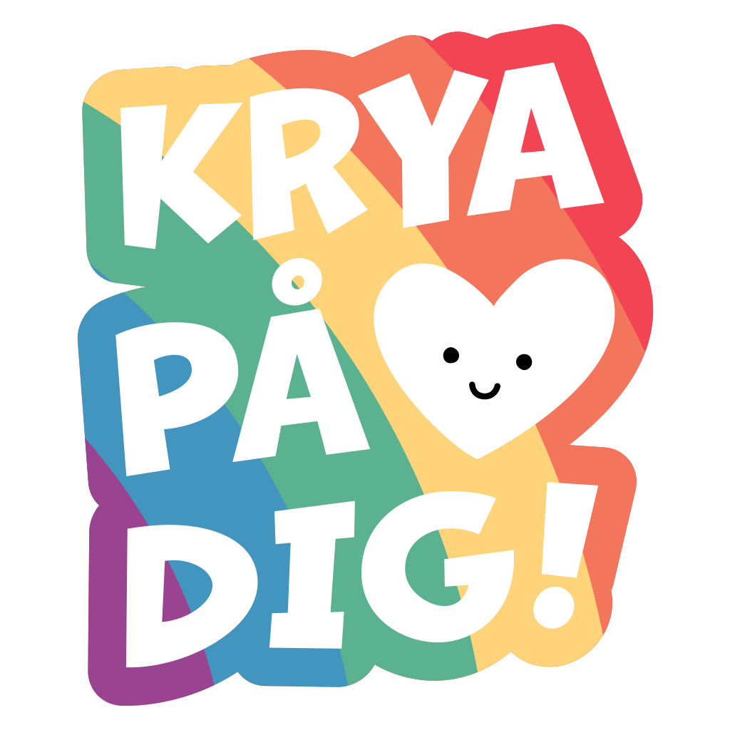 Illustration regnbågsfärger och texten krya på dig