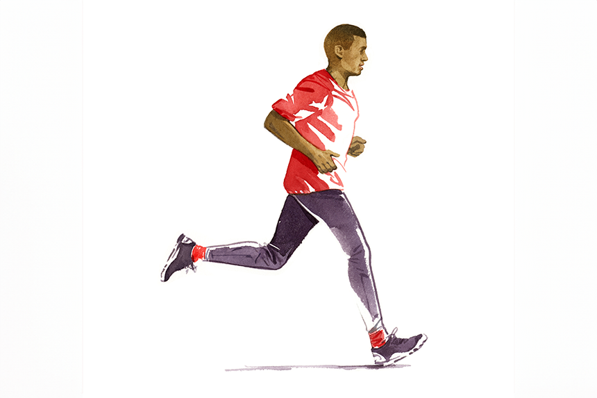 Illustration över en man som joggar