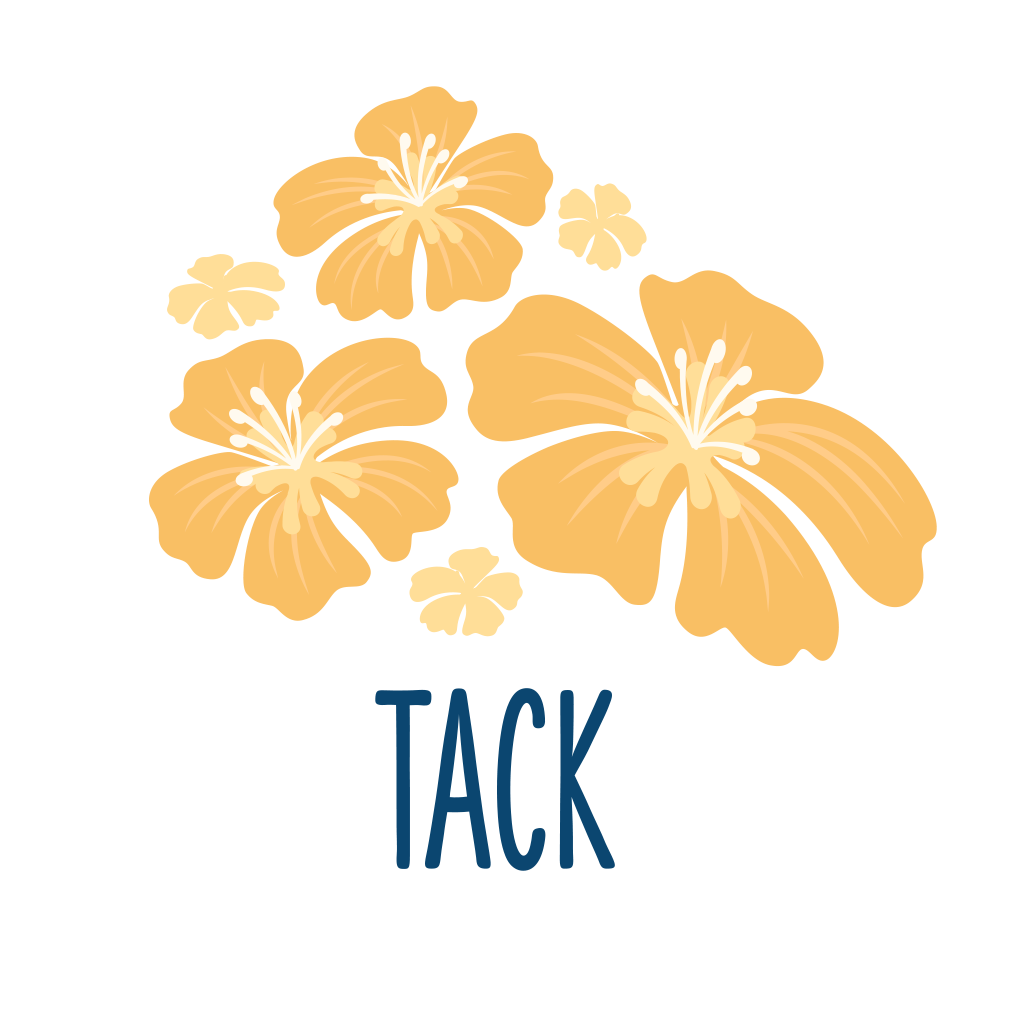 Illustration gula blommor och texten tack